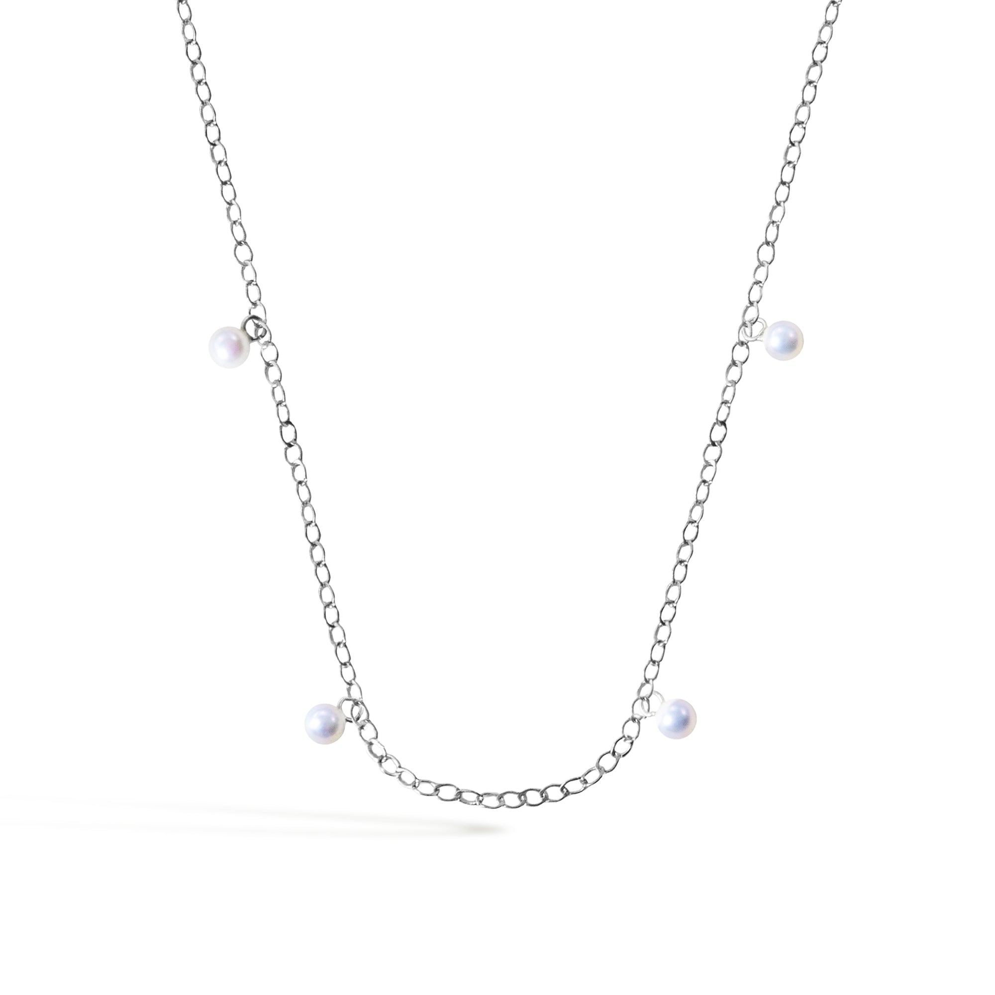 Collana in Oro Bianco e Perle