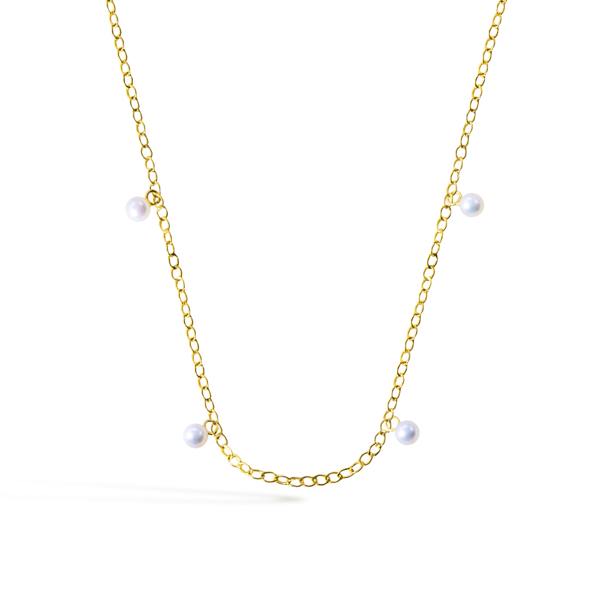 Collana in Oro Giallo e Perle