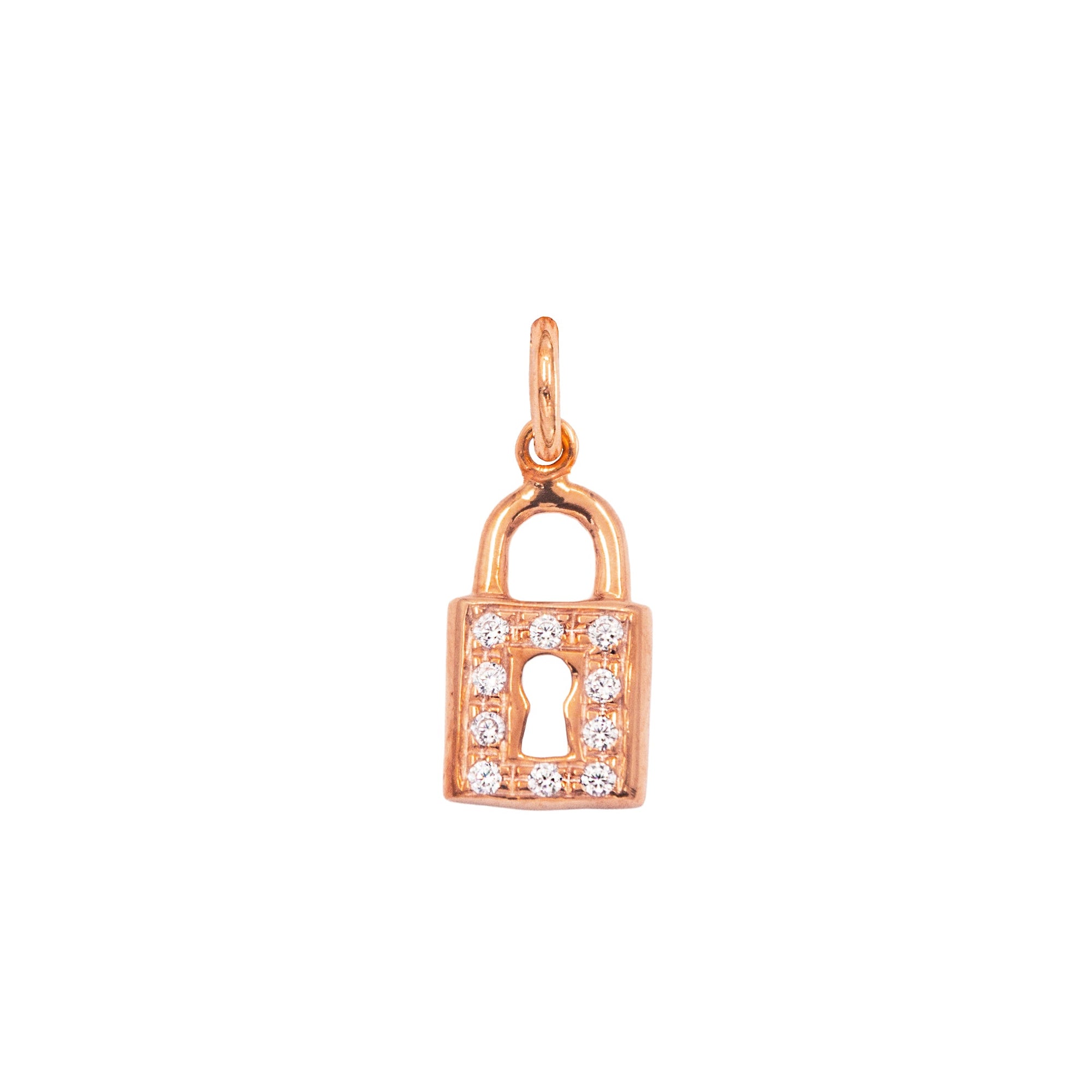 Charm Lucchetto in Oro e Zirconi