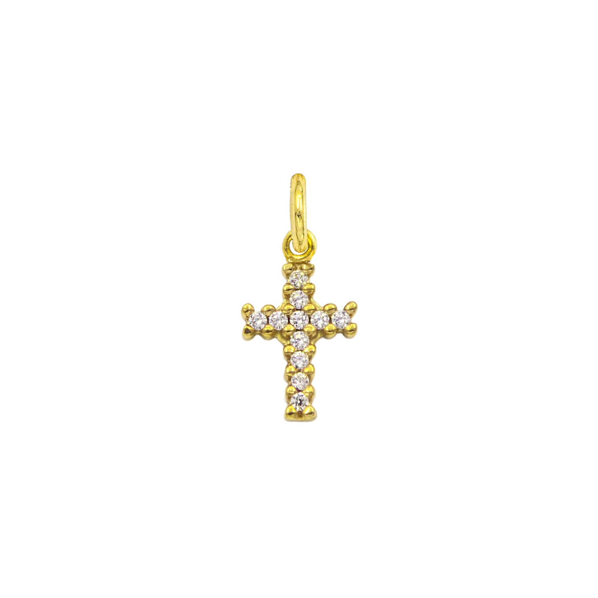 Charm Croce in Oro e Zirconi