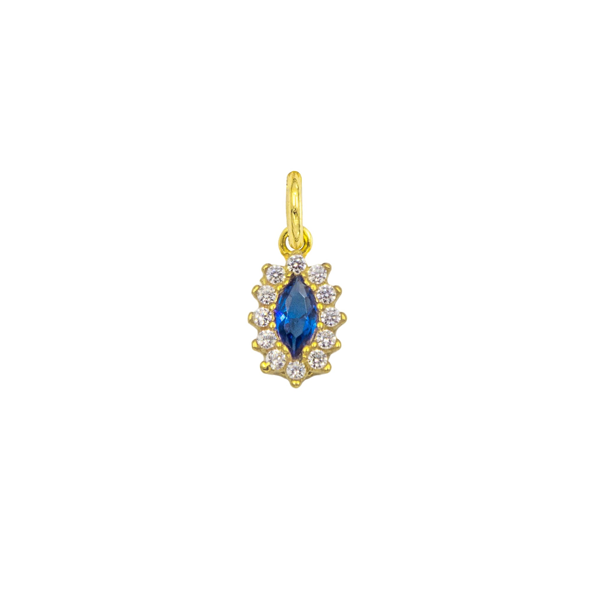 Charm Zaffiro in Oro e Zirconi