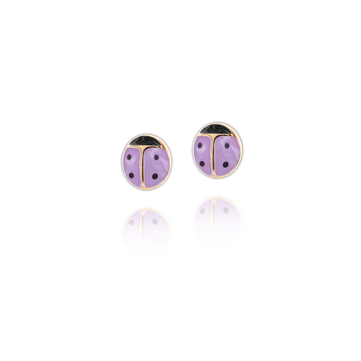 Ladybug Earrings in Real Gold