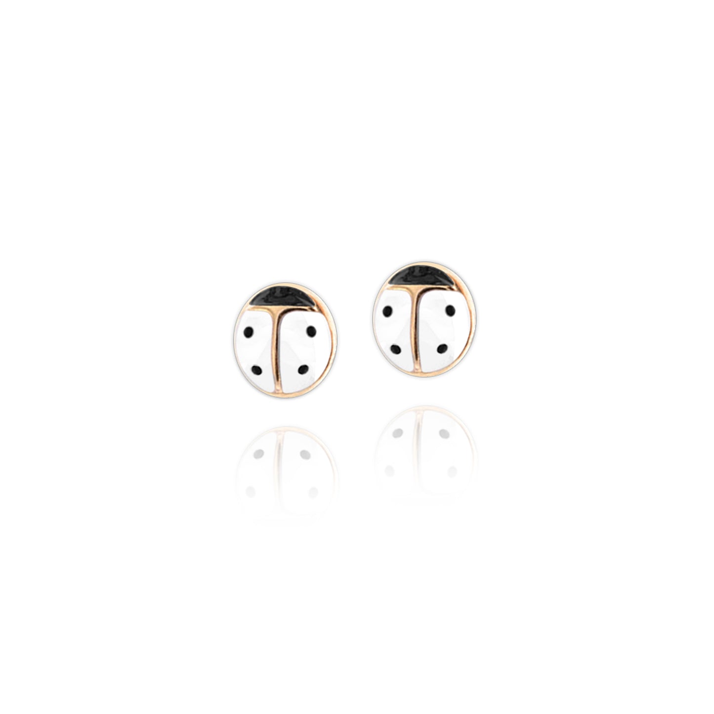 Ladybug Earrings in Real Gold