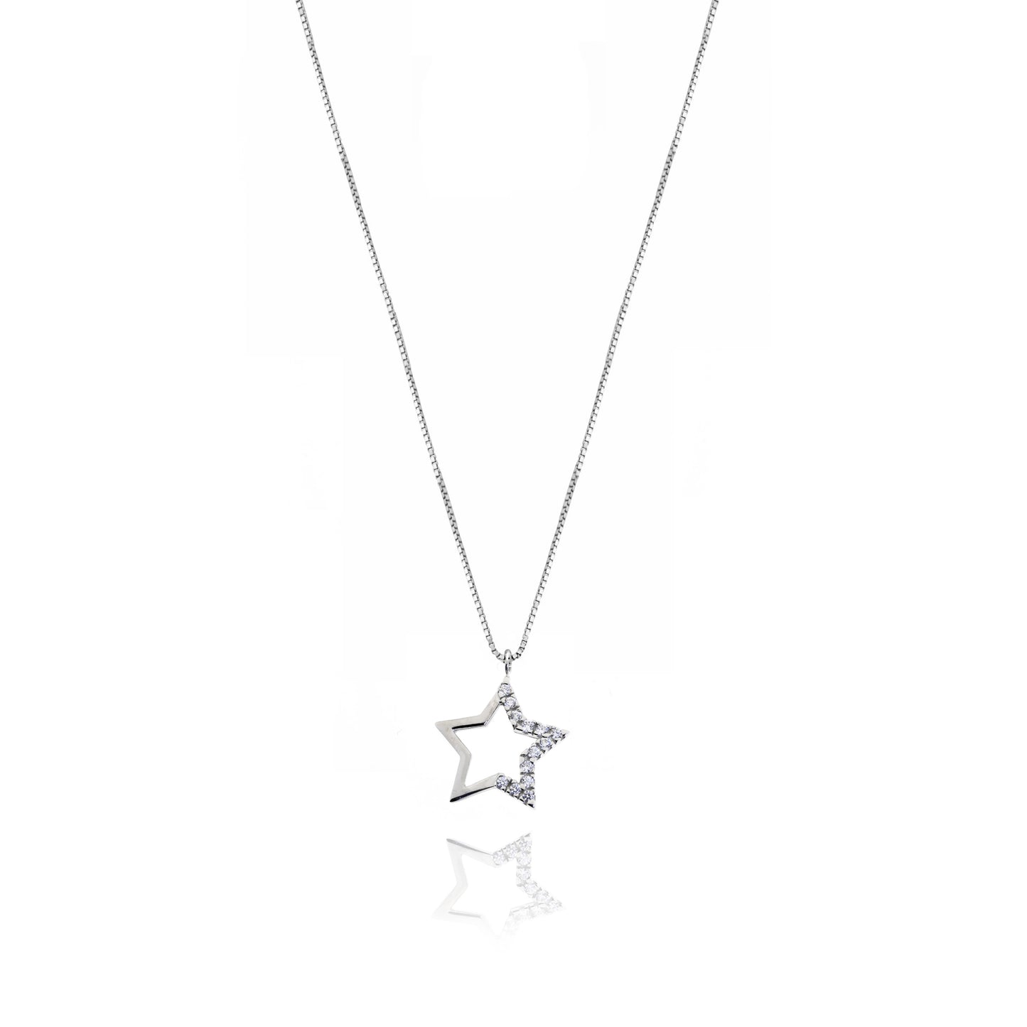 Collana Stella d'Oro Vero e Zirconi
