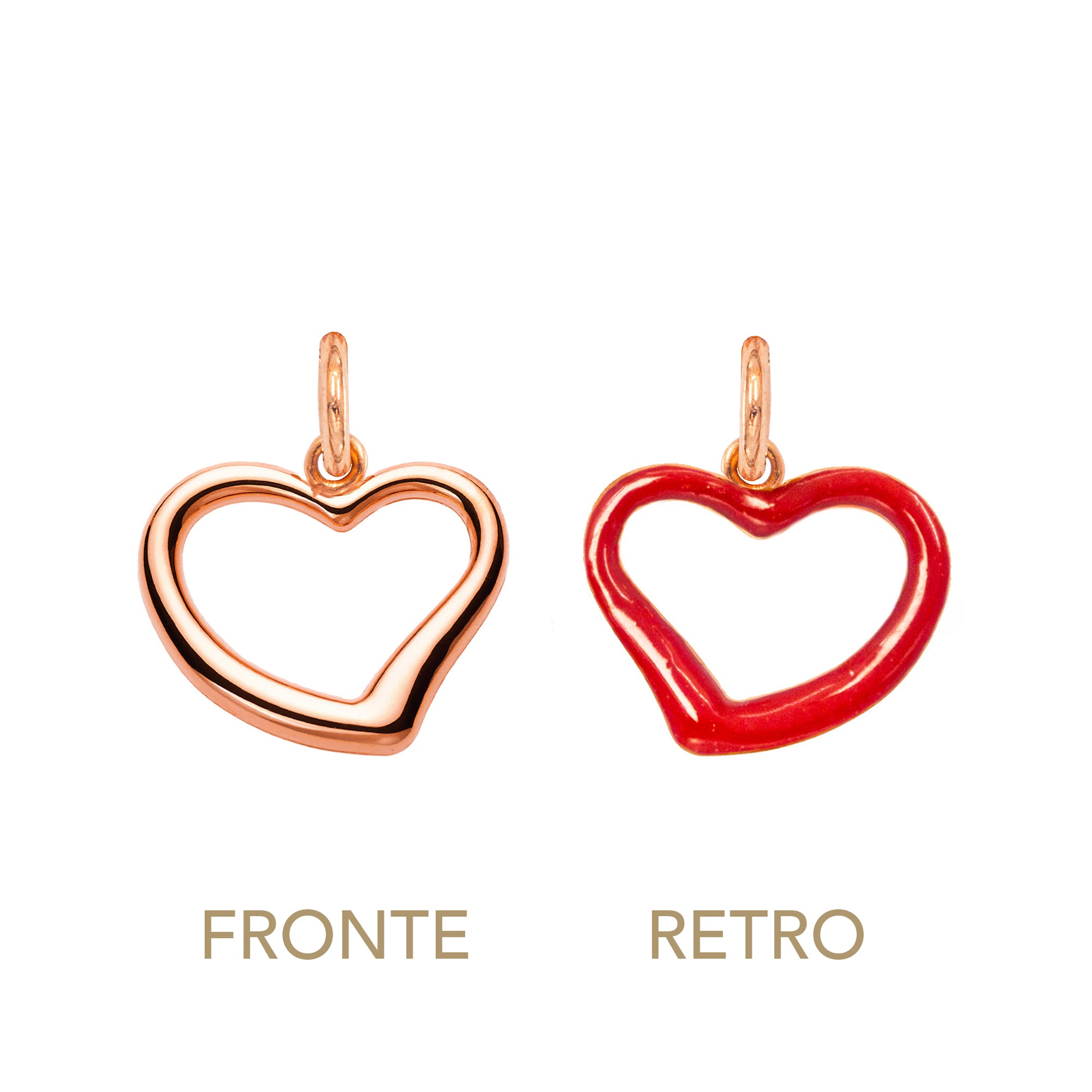 Charm Cuore in Oro e Smalto Rosso
