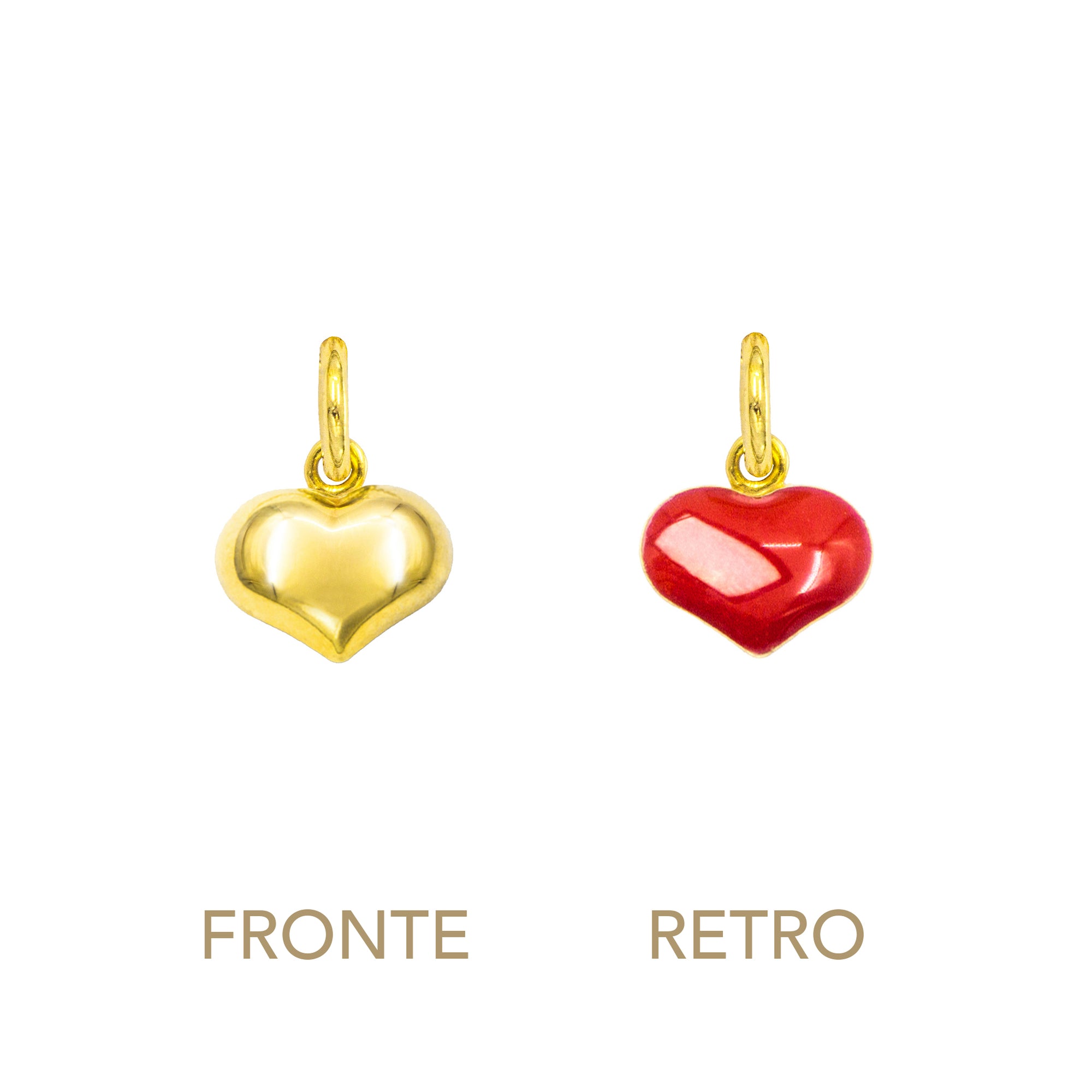 Charm Cuore in Oro e Smalto Rosso