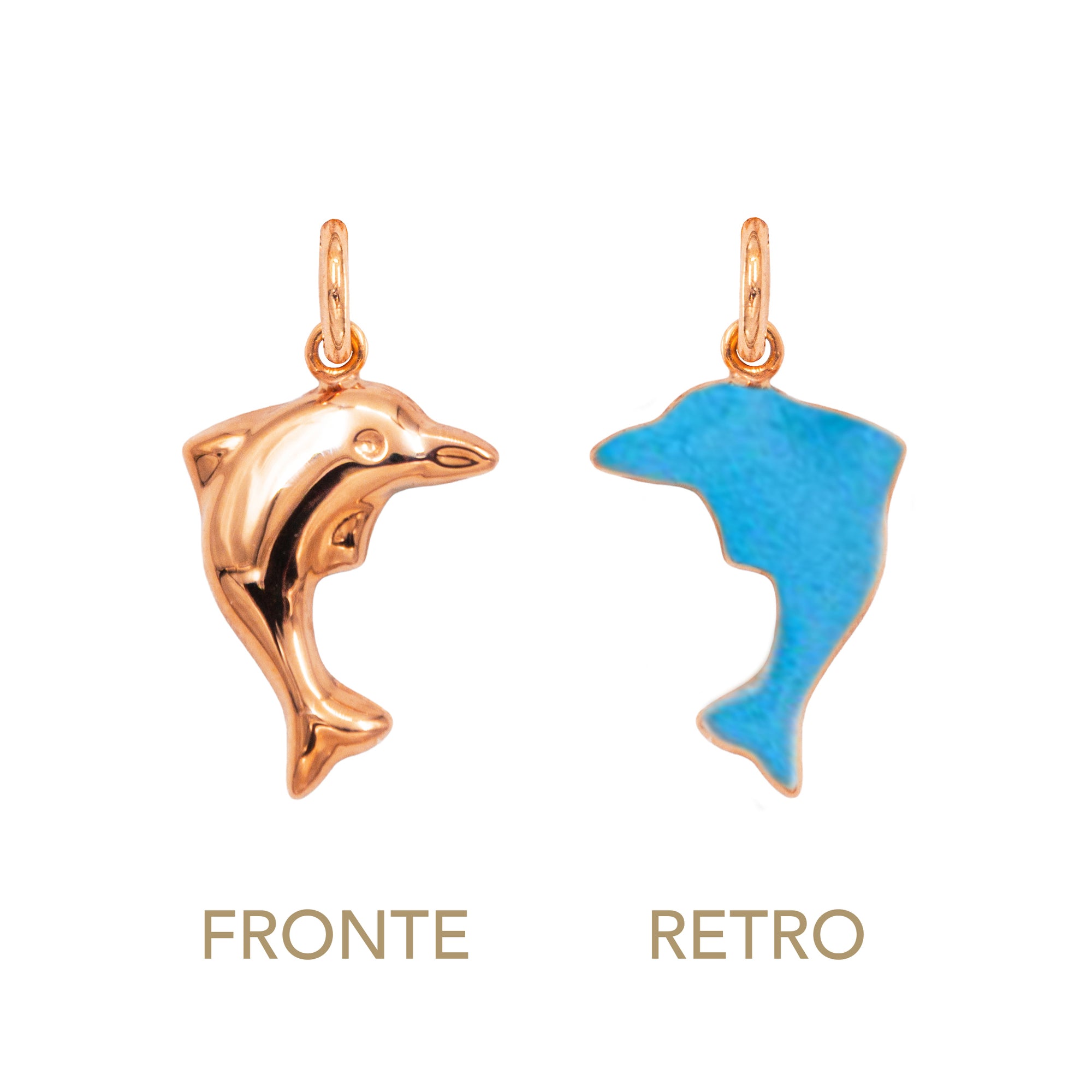 Charm Delfino in Oro e Smalto Azzurro