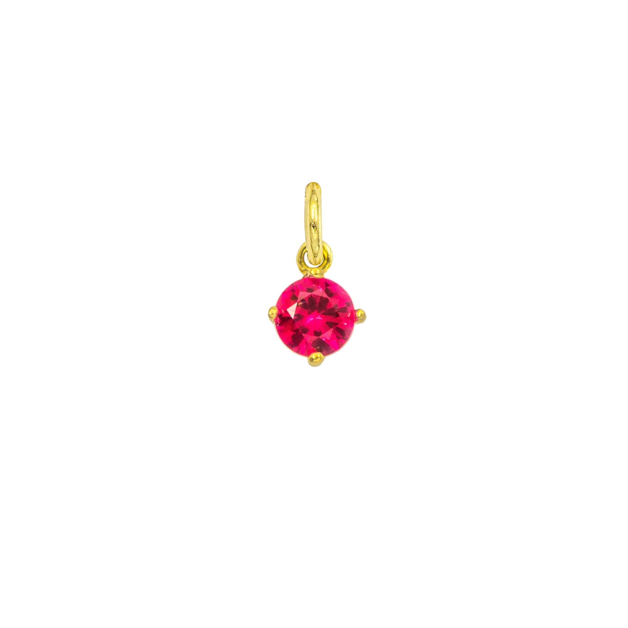 Charm Zircone Rubino in Oro