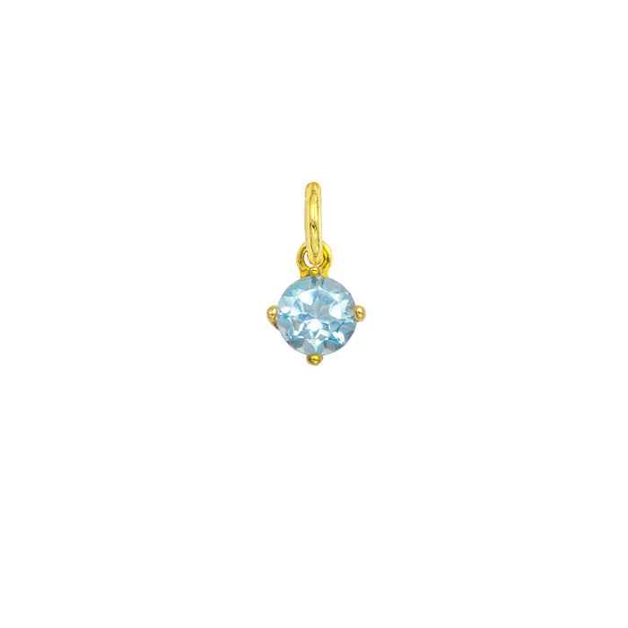 Charm Circonita Aguamarina de Oro
