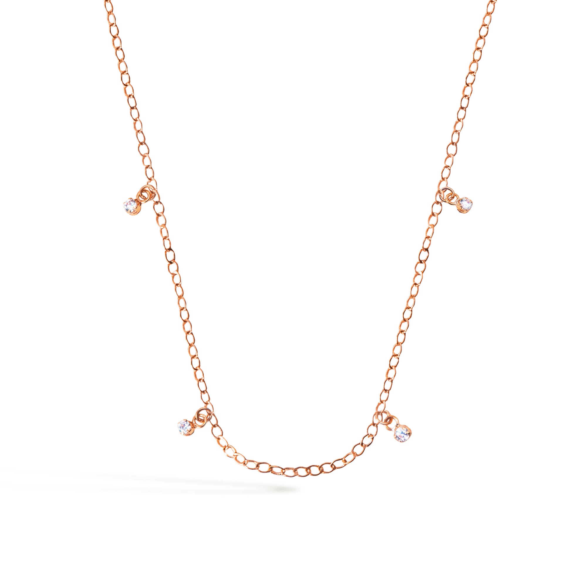 Collana in Oro Rosa e Zirconi