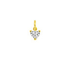 Gold Heart Charm with Zirconia in yellow gold | Facco Gioielli