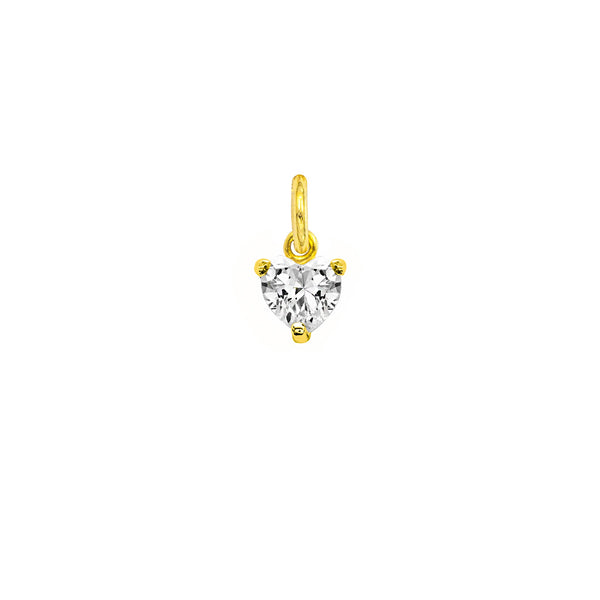 Charm Cuore in Oro e Zirconi