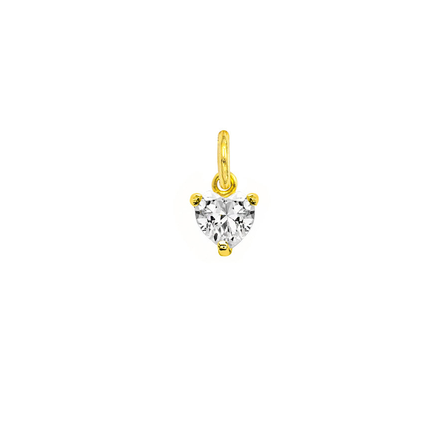 Charm Cuore in Oro Giallo e Zirconi