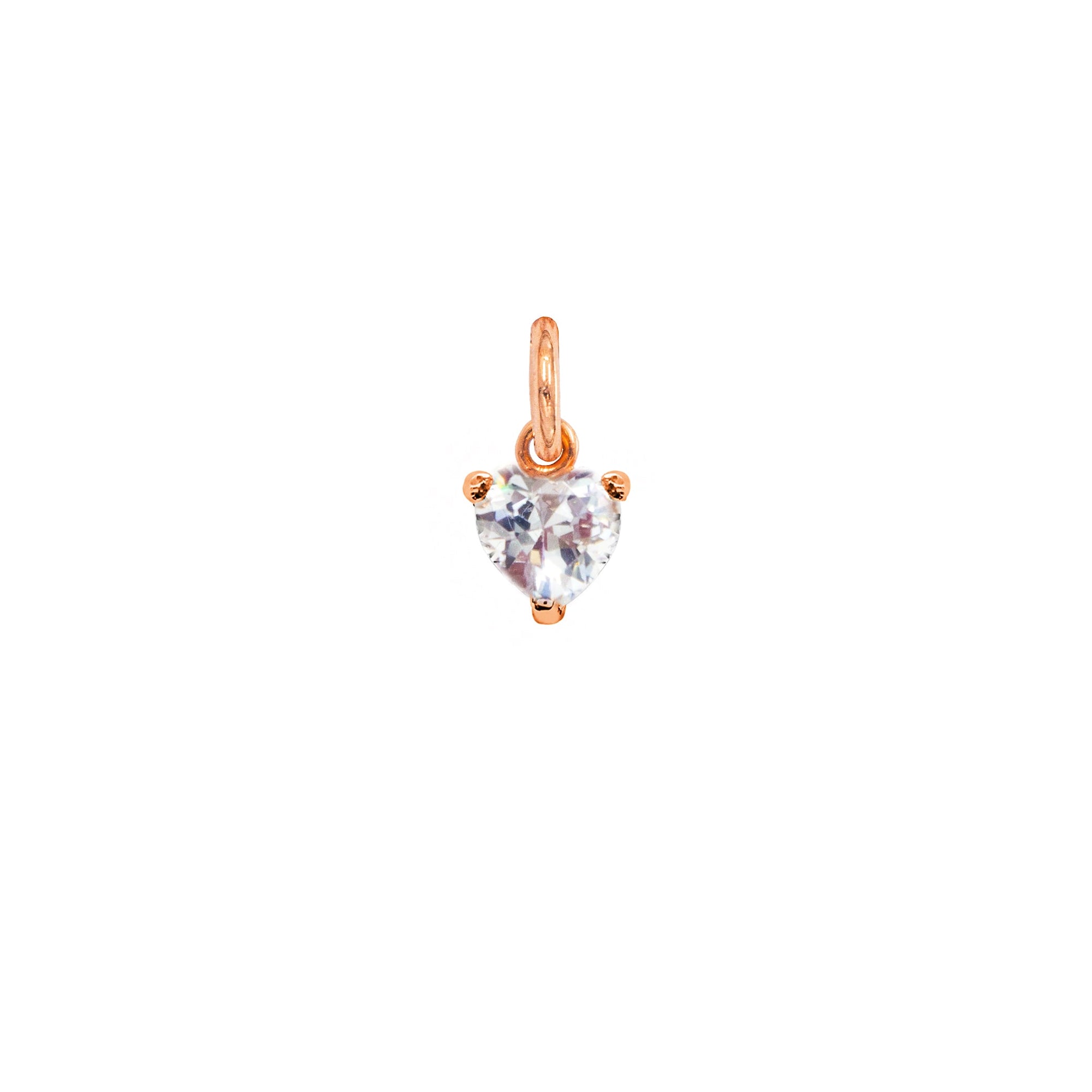 Charm Cuore in Oro e Zirconi