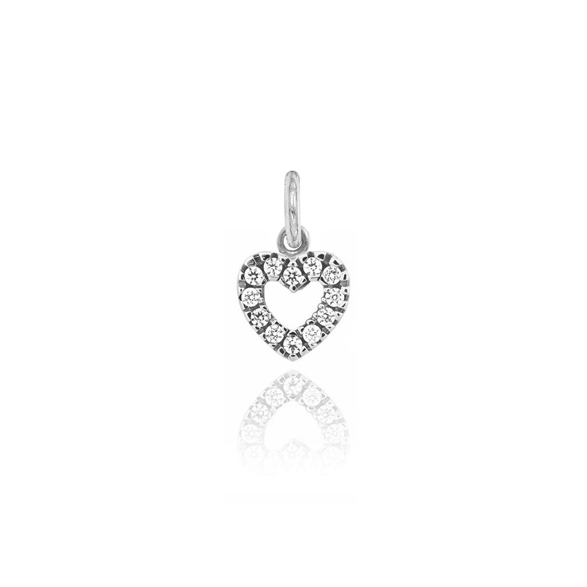 Charm Cuore in Oro e Zirconi in Oro bianco | Facco Gioielli