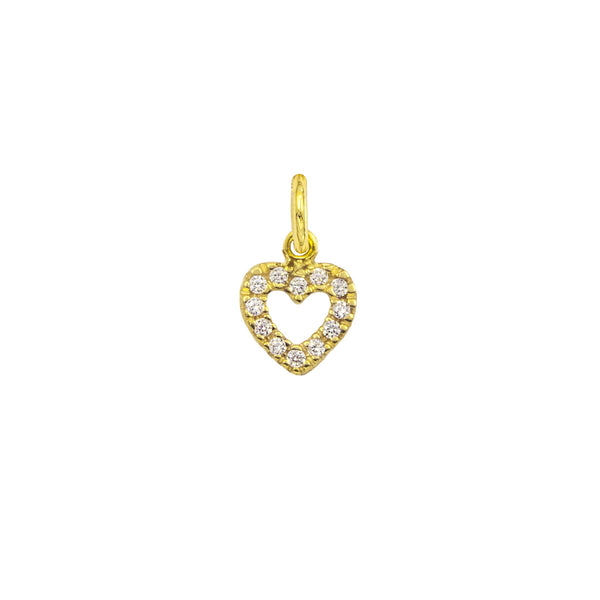 Charm Cuore in Oro e Zirconi