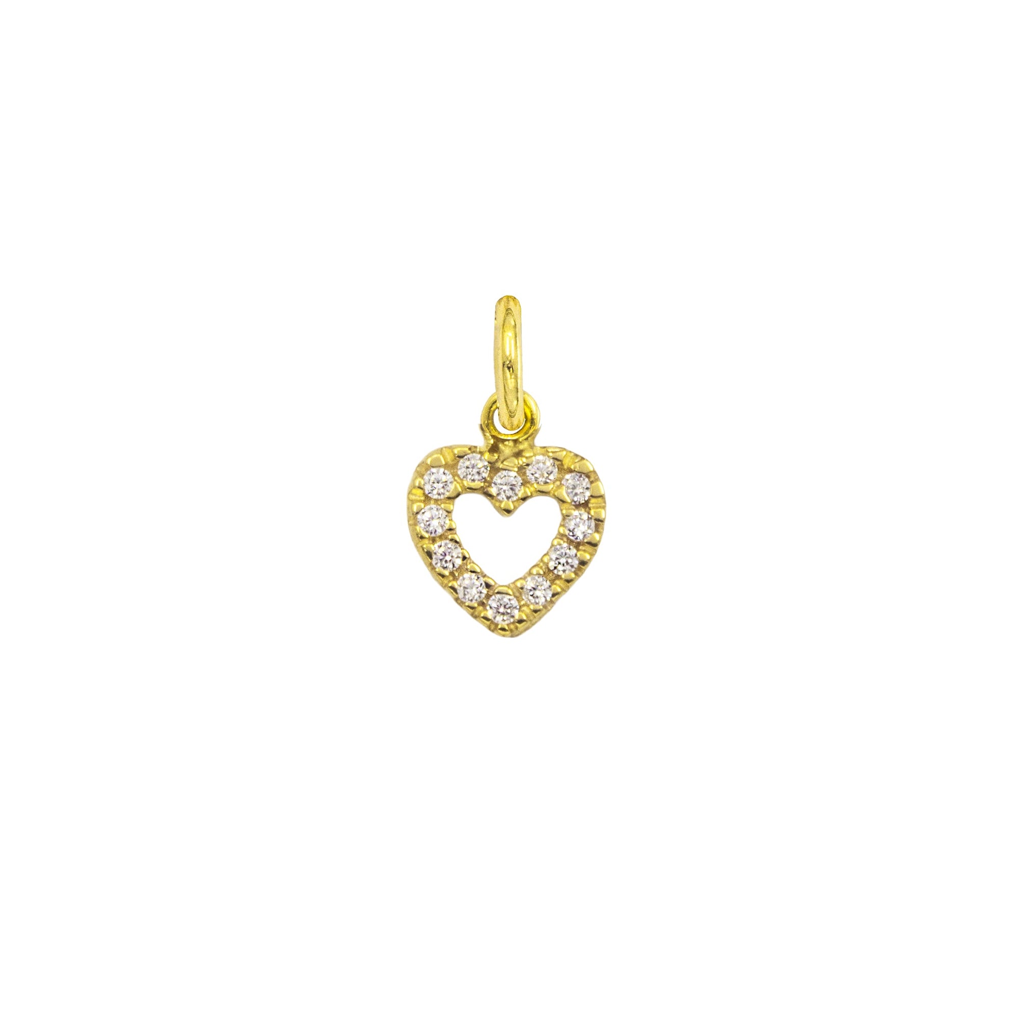 Charm Cuore in Oro e Zirconi