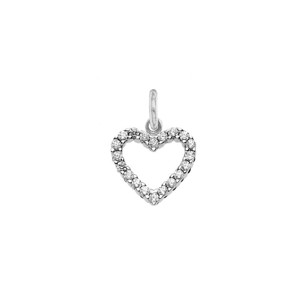 Charm Cuore in Oro e Zirconi in oro bianco | Facco Gioielli