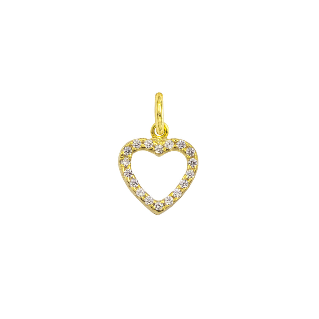 Charm Cuore in Oro e Zirconi in oro giallo | Facco Gioielli