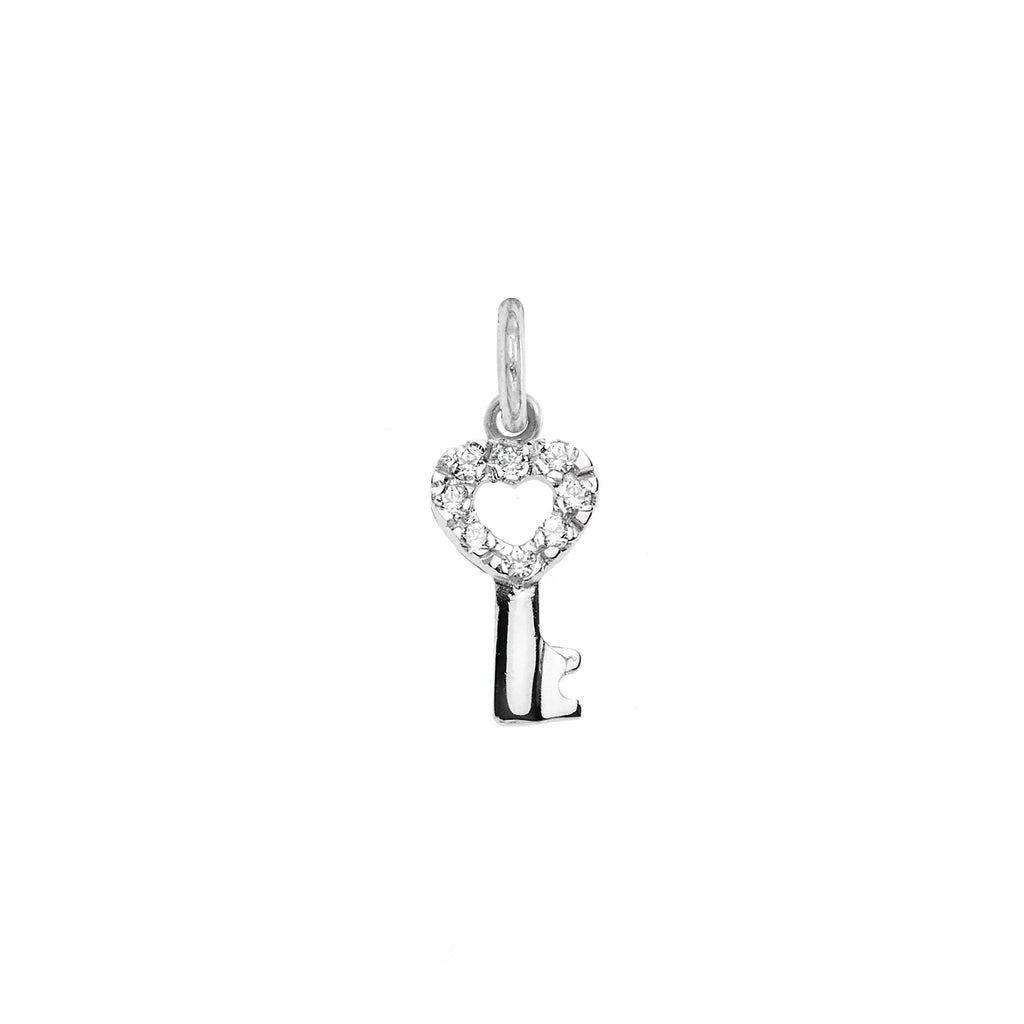 Charm Chiave in Oro e Zirconi in oro bianco | Facco Gioielli