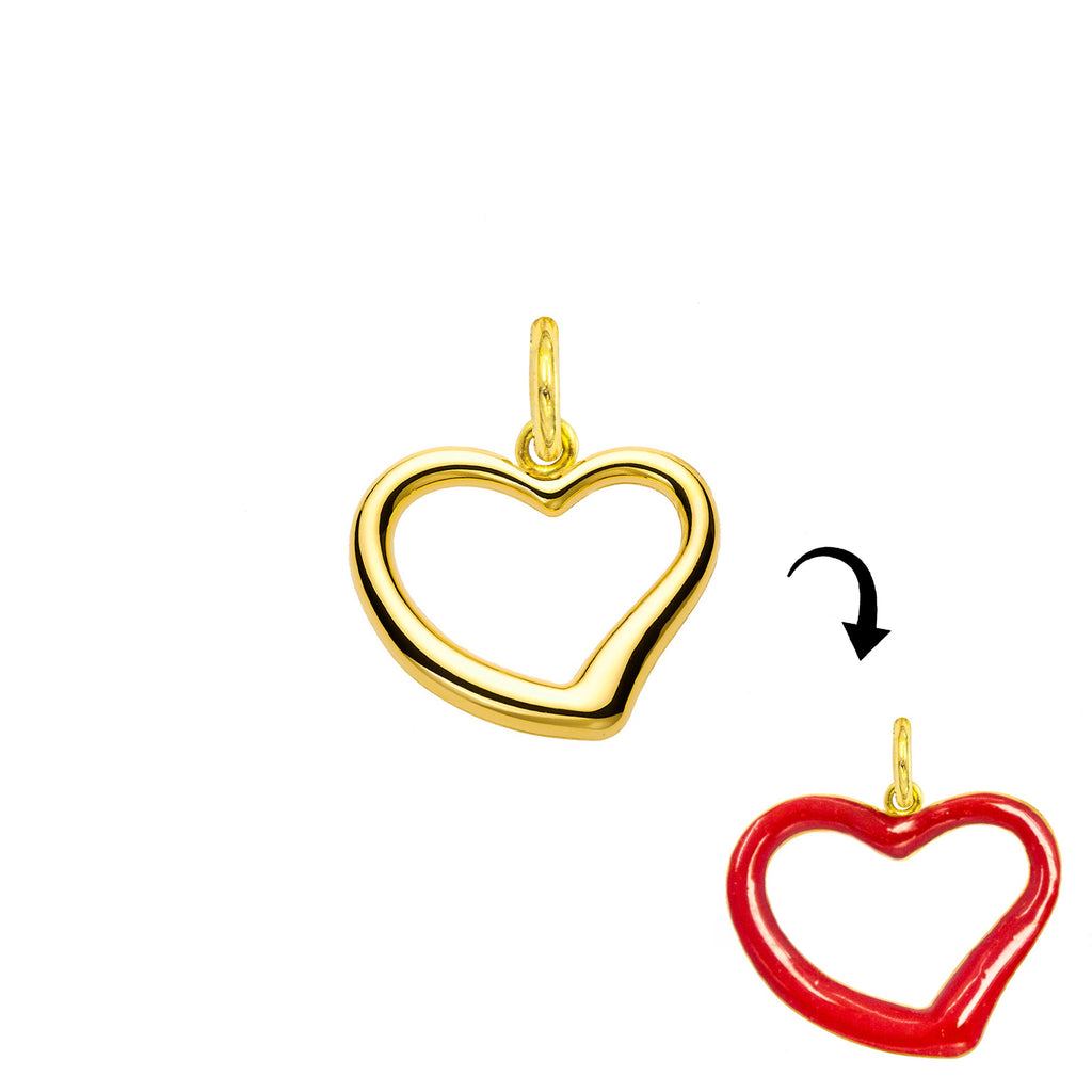 Charm Cuore in Oro e Smalto Rosso in Oro giallo | Facco Gioielli