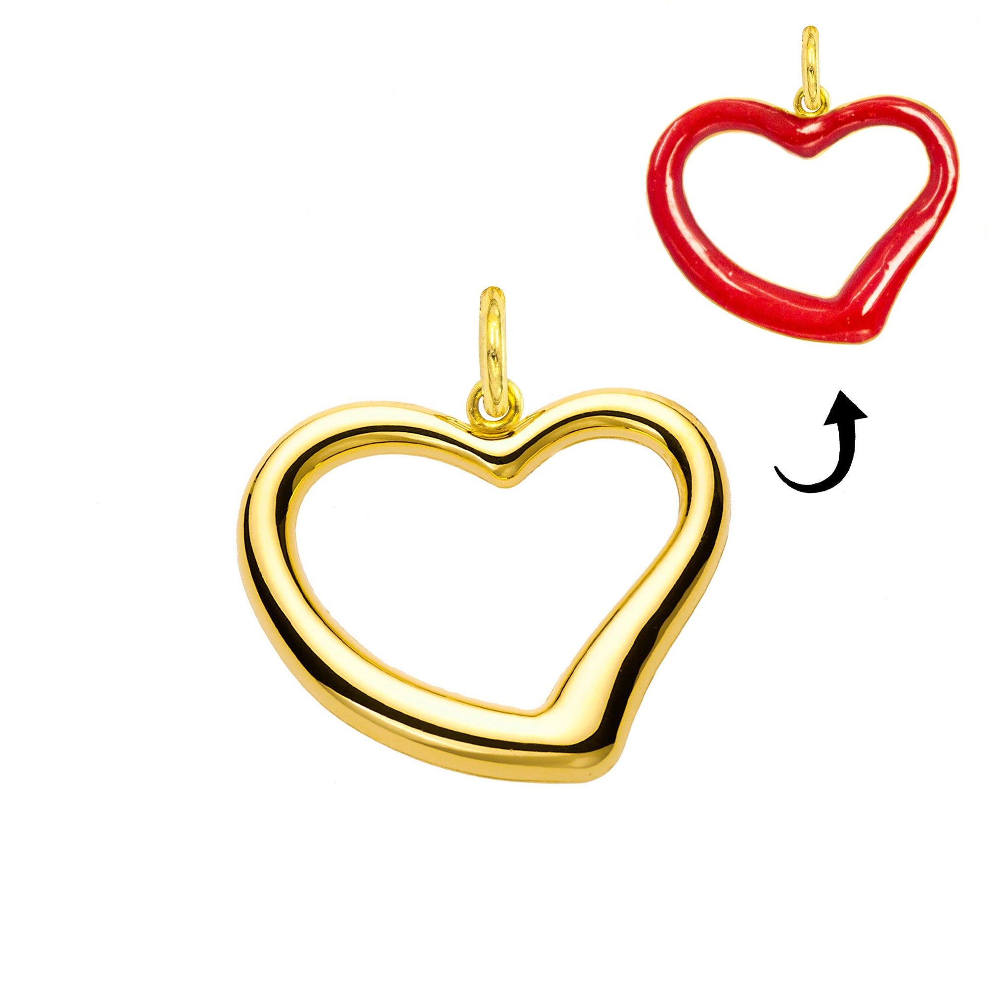 Charm Cuore in Oro e Smalto Rosso