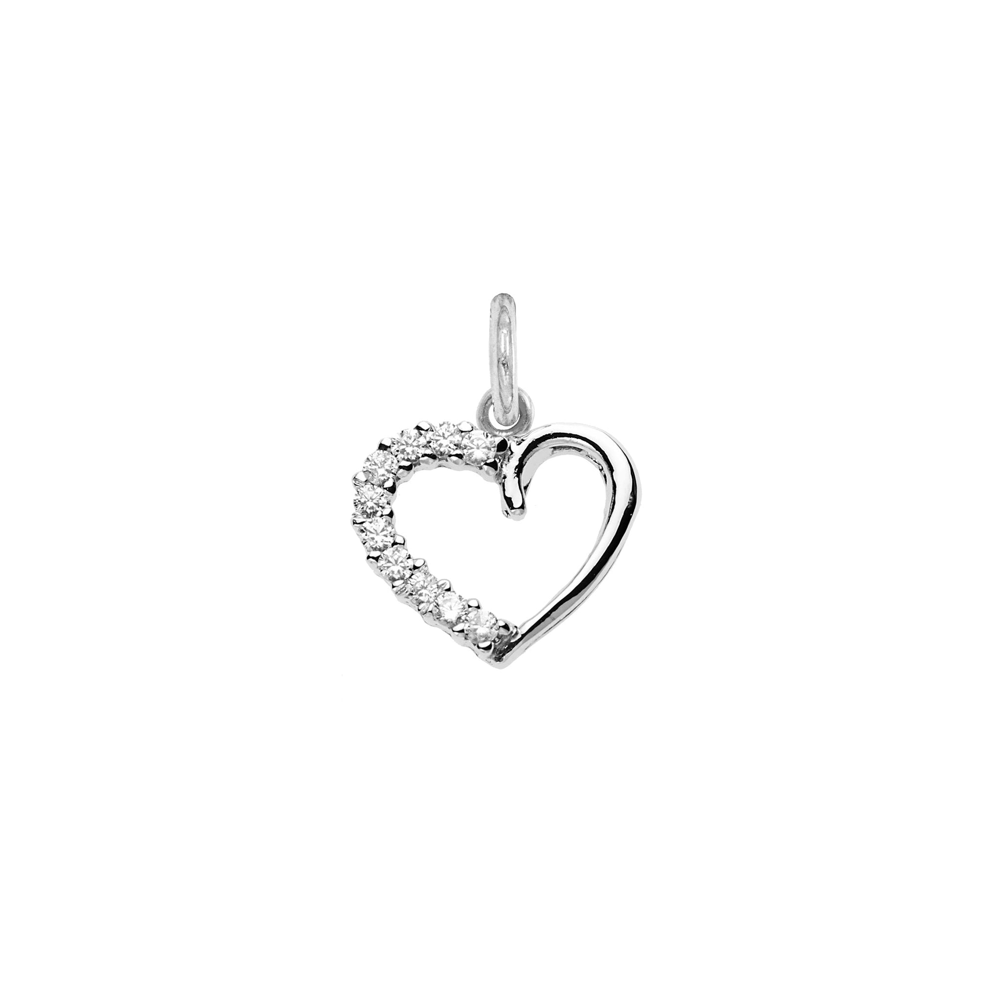 Charm Cuore in Oro e Zirconi