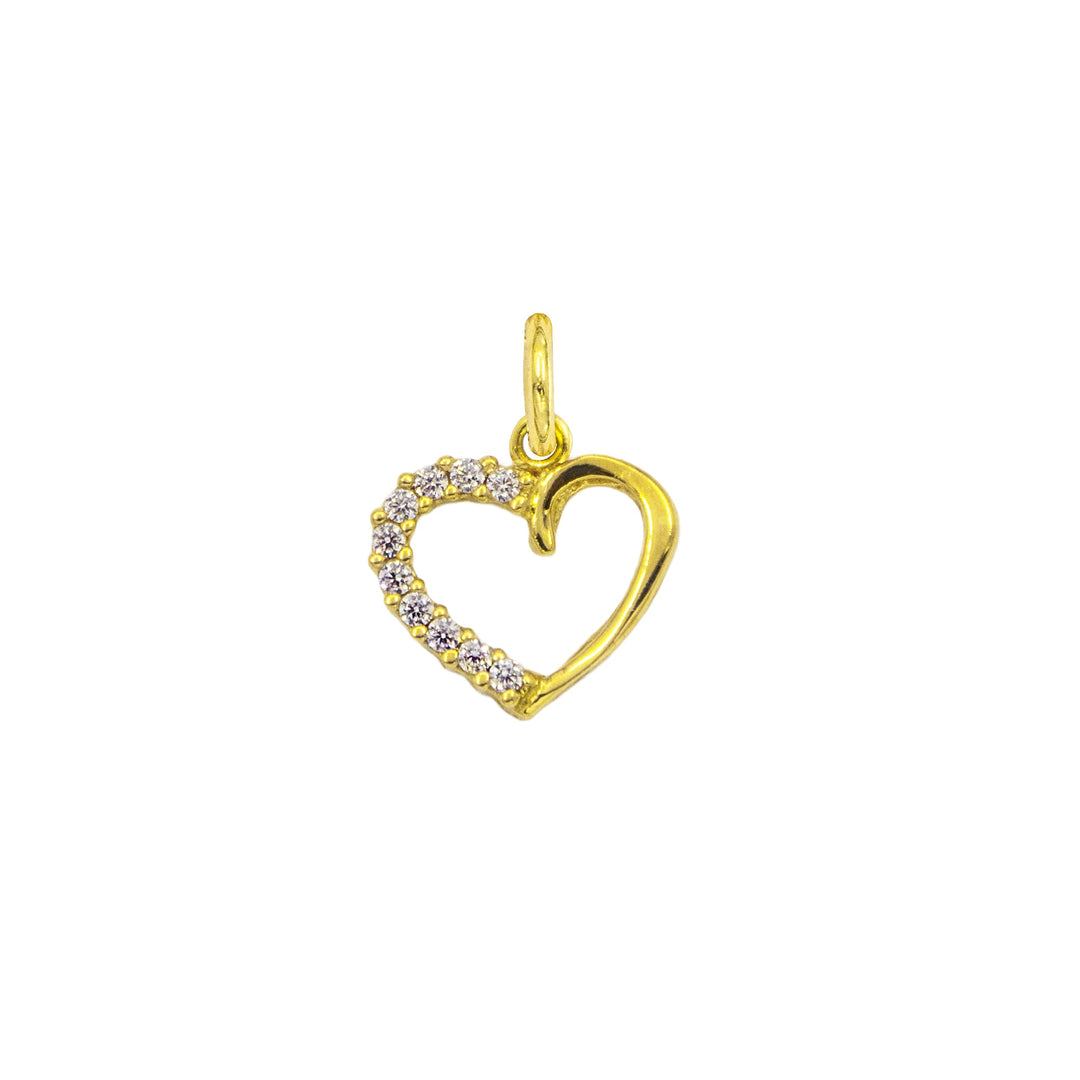 Charm Cuore in Oro e Zirconi