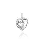 Charm Cuore in Oro e Zirconi in Oro bianco | Facco Gioielli