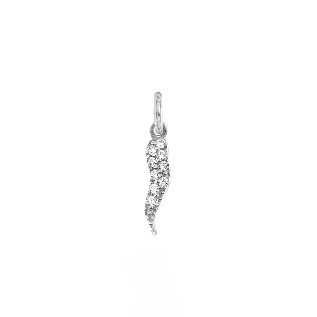 Charm Cornetto in Oro e Zirconi in oro bianco | Facco Gioielli