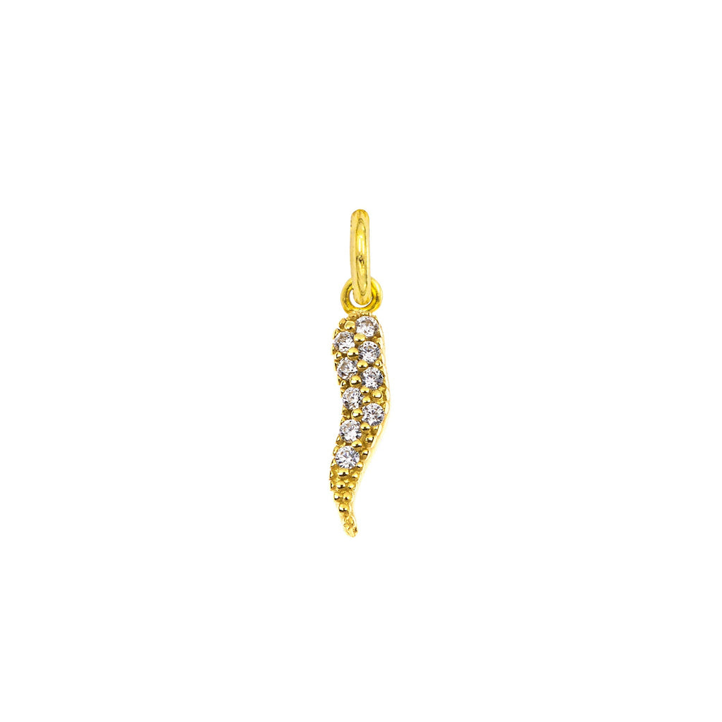 Charm Cornetto in Oro e Zirconi in Oro Giallo | Facco Gioielli