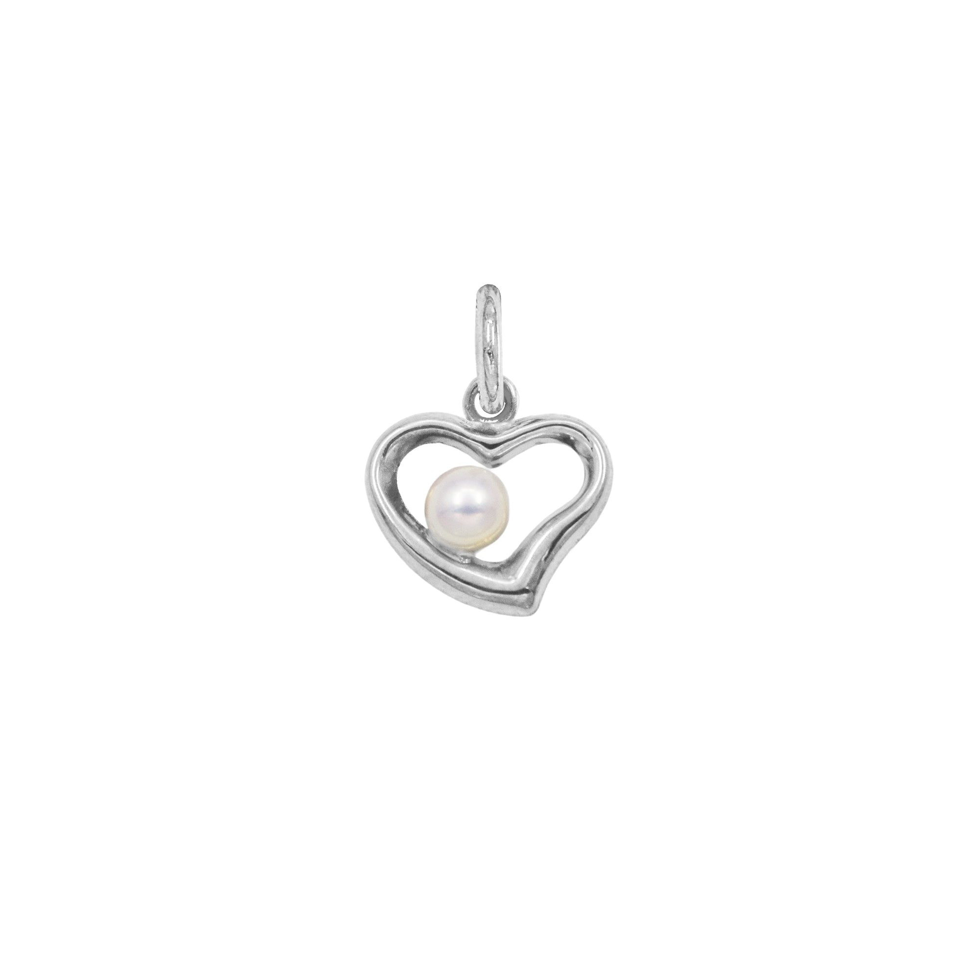 Charm Cuore in Oro e Perla
