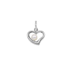Charm Cuore in Oro e Perla in oro bianco | Facco Gioielli