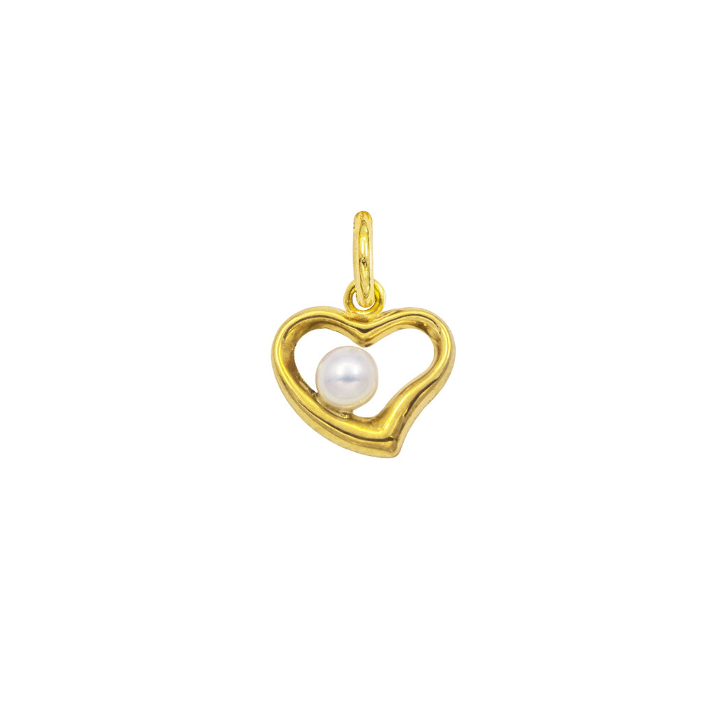 Charm Cuore in Oro e Perla in oro giallo | Facco Gioielli