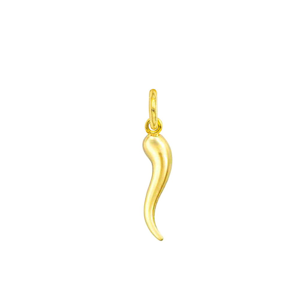 Gold Italian Lucky Horn Charm in yellow gold | Facco Gioielli