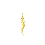 Gold Italian Lucky Horn Charm in yellow gold | Facco Gioielli