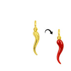 Charm Cornetto de la Suerte de Oro e Smalto Rosso en oro amarillo | Facco Gioielli