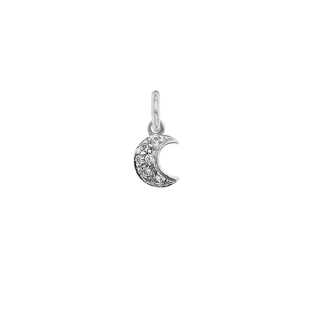 Charm Luna in Oro e Zirconi in oro bianco | Facco Gioielli