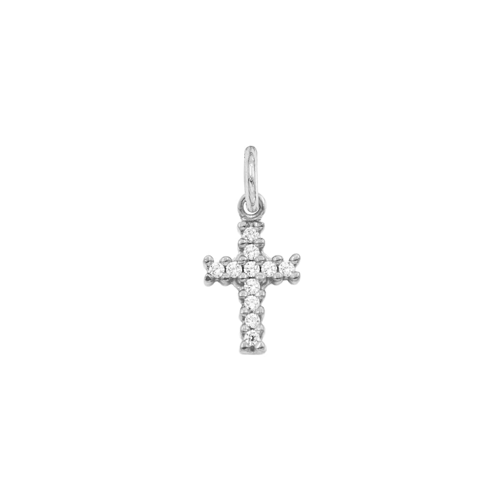 Charm Croce in Oro e Zirconi in Oro bianco | Facco Gioielli