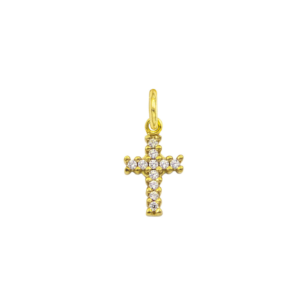 Charm Croce in Oro e Zirconi in Oro giallo | Facco Gioielli