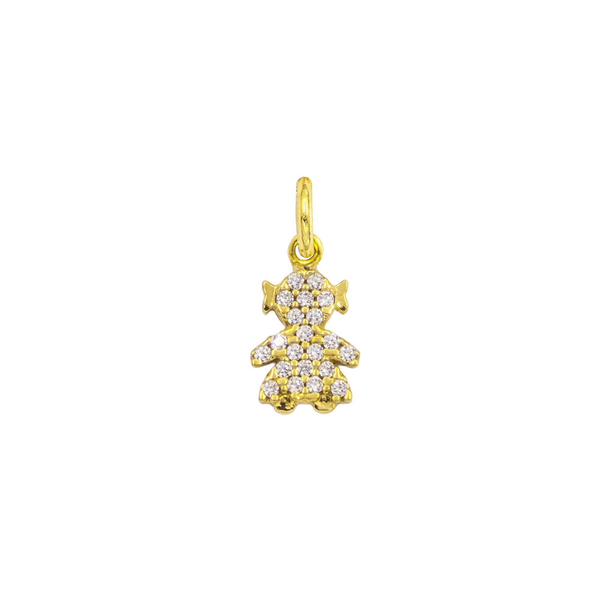Charm Bambina in Oro e Zirconi