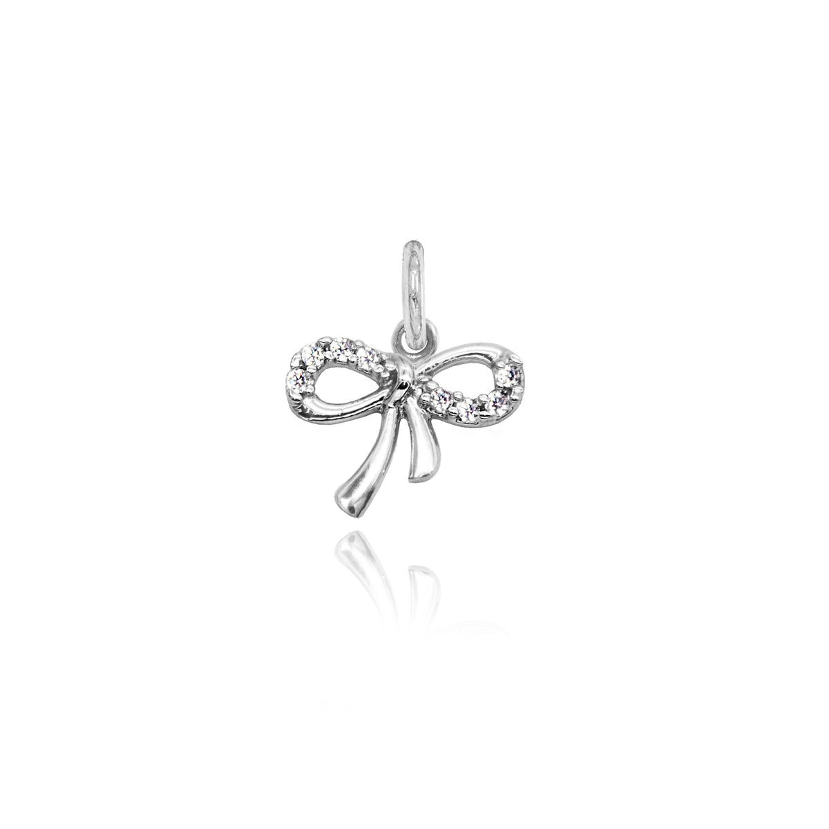 Charm Fiocco in Oro e Zirconi in Oro bianco | Facco Gioielli