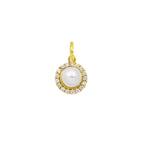 Gold Pearl Charm e Zirconi in yellow gold | Facco Gioielli