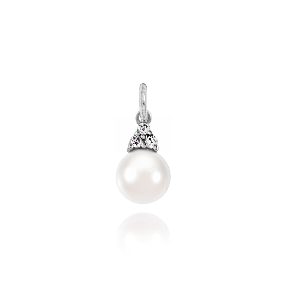 Charm Perla in Oro e Zirconi in oro bianco | Facco Gioielli