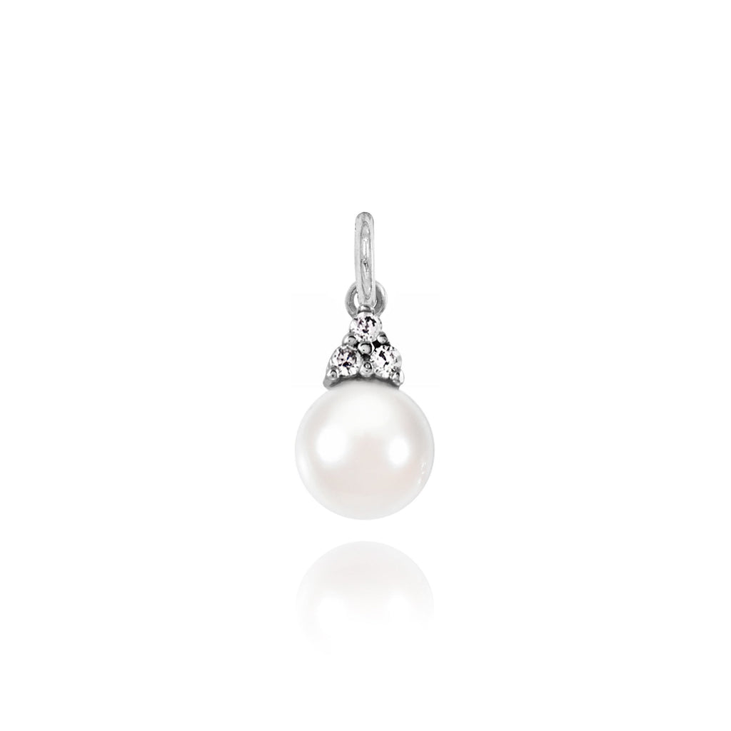 Charm Perla in Oro e Zirconi in oro bianco | Facco Gioielli