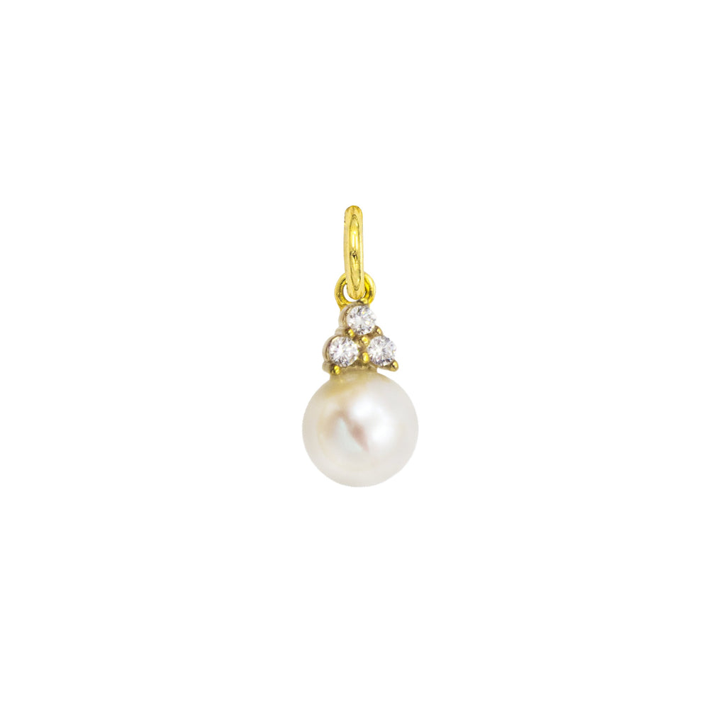 Charm Perla in Oro e Zirconi in oro giallo | Facco Gioielli