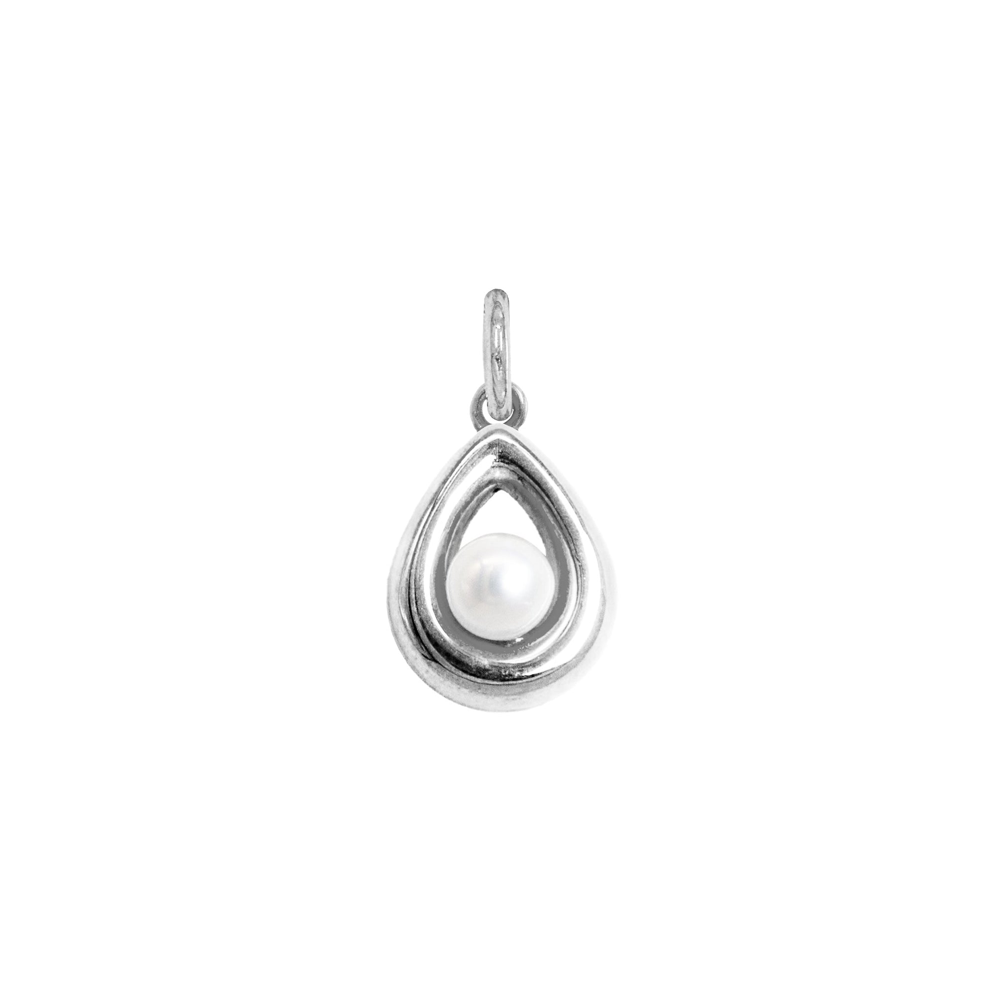 Charm Goccia in Oro e Perla
