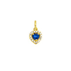 Gold Sapphire Charm with Zirconia in yellow gold | Facco Gioielli
