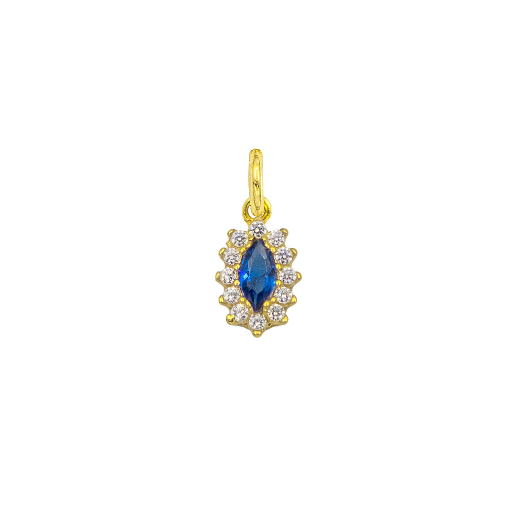 Charm Zaffiro in Oro e Zirconi in oro giallo | Facco Gioielli