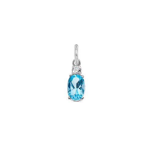 Charm Acquamarina in Oro e Zirconi